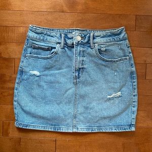 Garage Light Wash Denim Mini Skirt